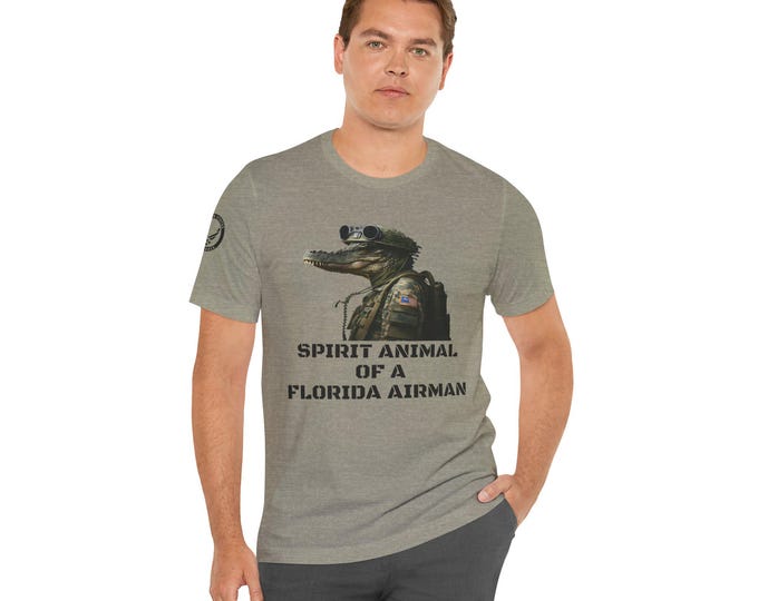 Florida Gator Airman Spirit Animal Tee, Unisex Graphic Shirt, Gift for Air Force Family, Casual Wear, Fun Florida Souvenir, Air Force Tee