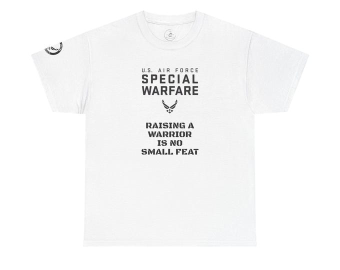 Air Force Special Warfare "Raising a Warrior" Mom Tee - U.S. Air Force Special Warfare Shirt, Gift for Air Force Moms, Military Apparel