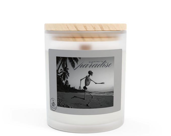 Running to Paradise Candle - Frosted Glass, 11oz, Perfect for Home Decor, Relaxation, Gifts, Beach House, Summer Vibes, Candle Lovers