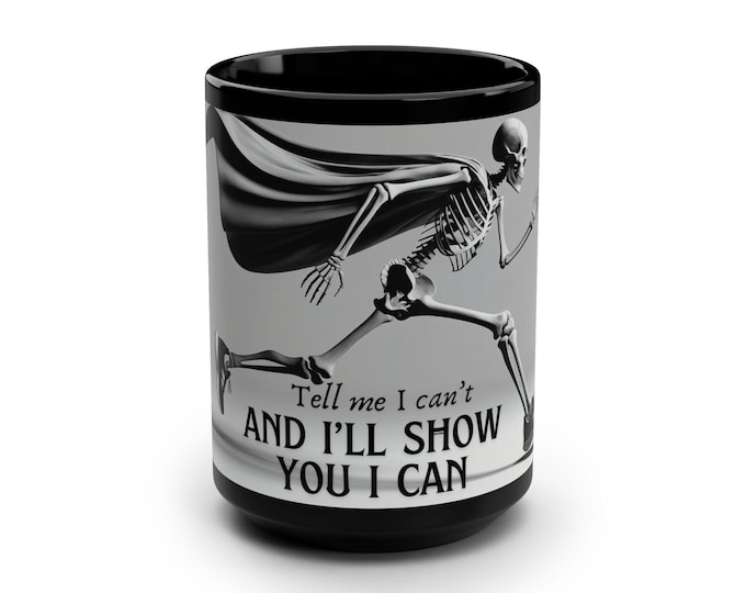 Inspirational Skeleton Mug, Perfect for Motivational Gifts, Coffee Lover, Runners, Run Theme, Fitness Enthusiasts, Motivational Running