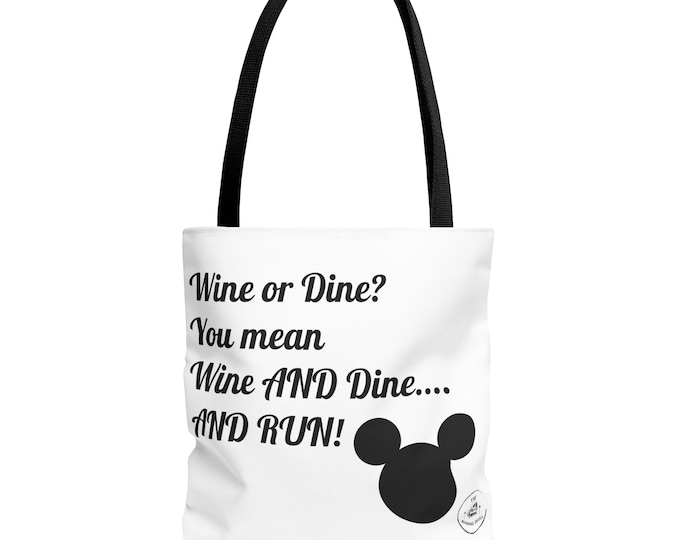 RunDisney Wine and Dine Race Weekend Tote Bag, Disney Runner Gift, Disney Inspired Bag, Disney Race Accessory, Race Weekend
