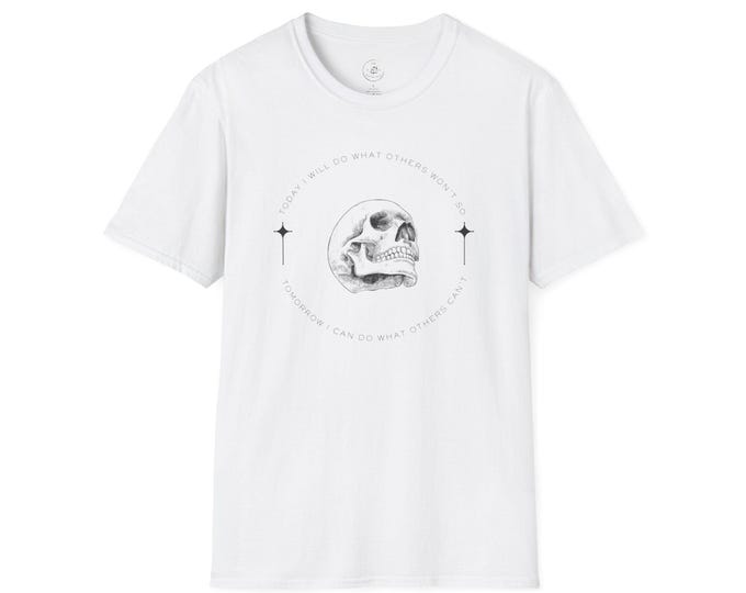 Stylish Skull Design T-Shirt - Unisex Graphic Tee, Casual Wear, Unique Gift, Vintage Vibe, Motivational Tee
