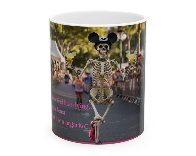 Funny Skeleton Runner Mug, Perfect for Race Lovers, Disney Marathon, Motivation, 11oz/15oz Sizes, Ideal Gift for Runners,Disney