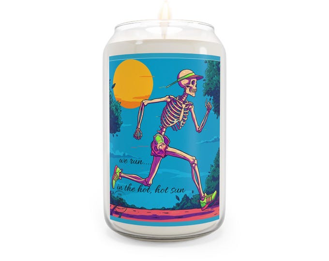 Running Skeleton Scented Candle, Halloween Decor, Fitness Gift, Home Fragrance, Candle for Relaxation, Unique Gift Idea