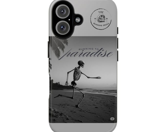 Phone Case, Skeleton Beach Design, Gothic Skeleton Tough Case, Halloween Phone Cover, Spooky Skeleton Case, Skeleton Lover Gift