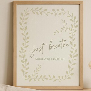 Adem gewoon – Afdrukbare mindfulness quote | A4 A3 wanddecoratie | Kalme en minimalistische stijl