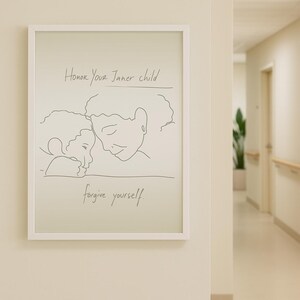 Honor Your Inner Child – Healing Quote Printable | A4 A3 Line Art Wall Decor