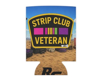 Strip Club Veteran Can Cooler - Fun Gift for Party Lovers, Unique Barware, Beer Insulator, Summer BBQ Accessory, Funny Gag Gift