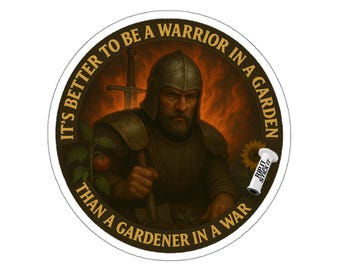 Gestanzte Aufkleber: Kriegerin im Garten Design, Natur Aufkleber, Motivationsaufkleber, Gartendekoration, Einzigartige Geschenkideen, Natur