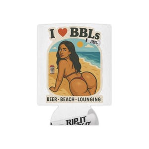Me encanta el enfriador de latas BBLs Beach Vibe, soporte para bebidas, barbacoa de verano, fiesta en la piscina, salida nocturna de chicas.