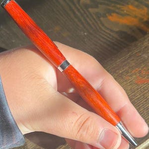 dark red Wood Pen, Custom Wood Ballpoint Pen, paduak Pen, Groomsmen Gift, Wedding Favor, Unique Gift Idea, Class of 2025, lawyer Grad Gift