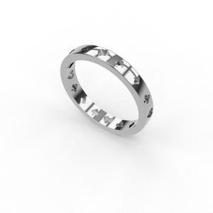 anello a fedina/ anello in argento sterling 925/anello con i semi delle carte/ rendering anello