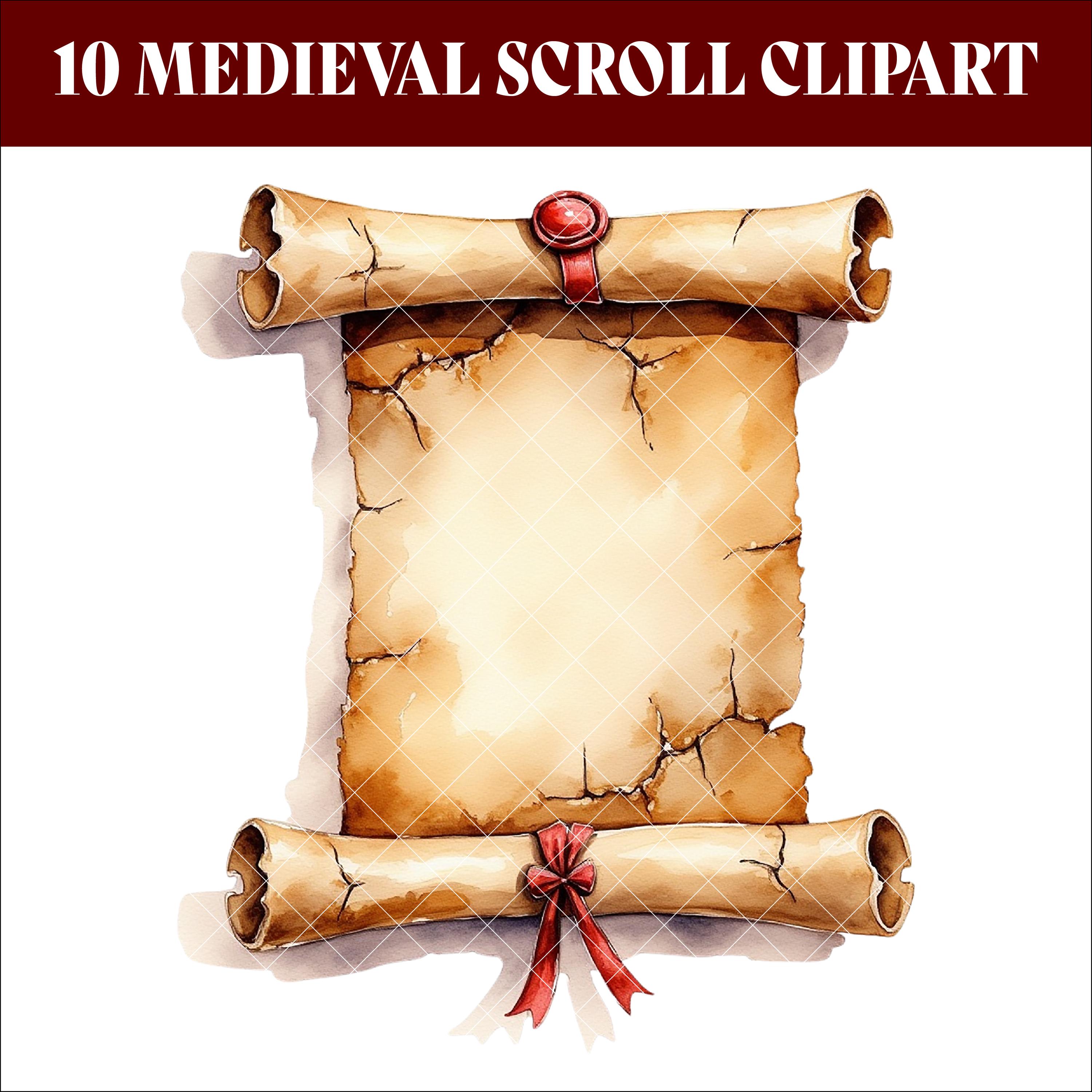Medieval Scroll Clipart, Vintage Parchment PNG, Aged Paper Texture ...