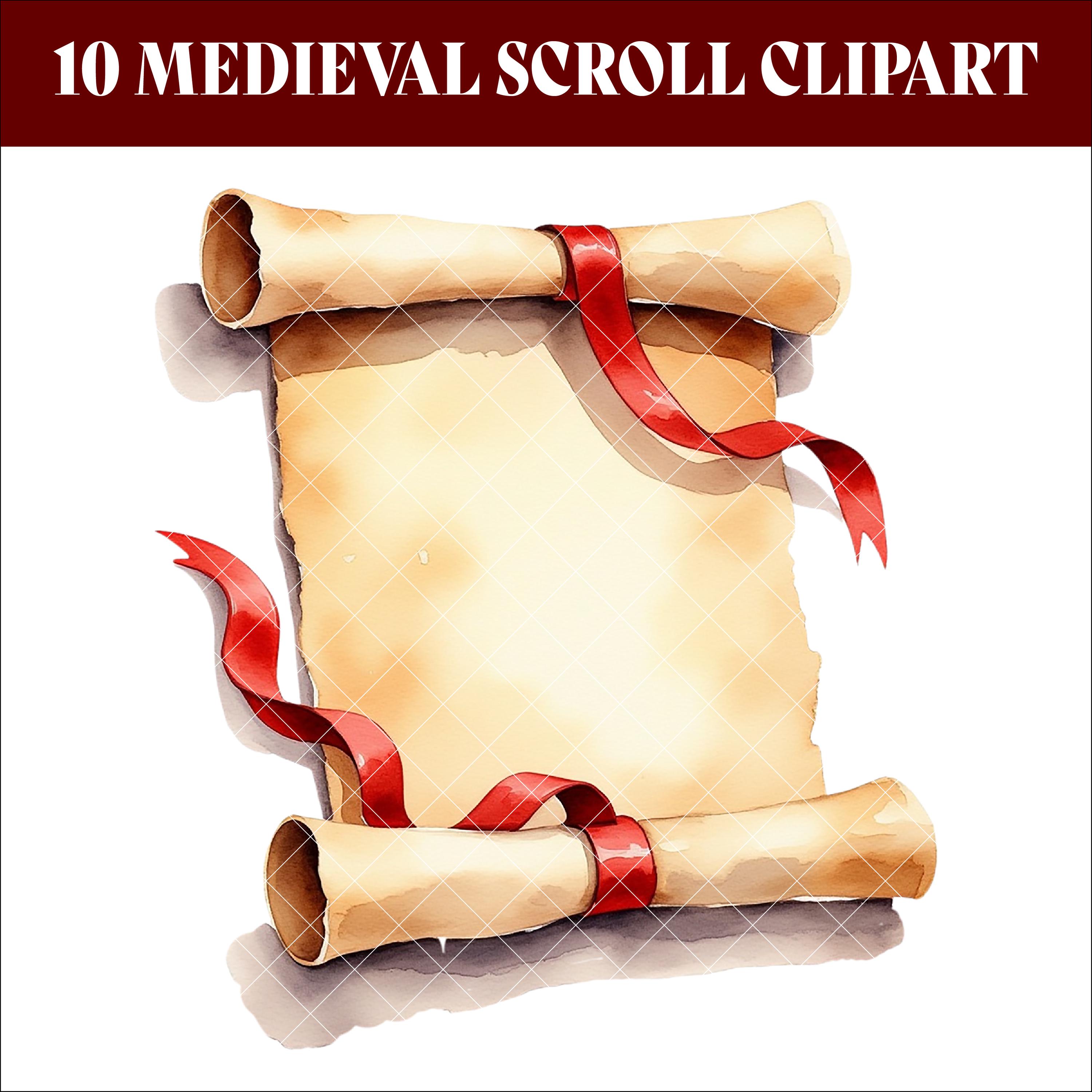 Medieval Scroll Clipart, Vintage Parchment PNG, Aged Paper Texture ...