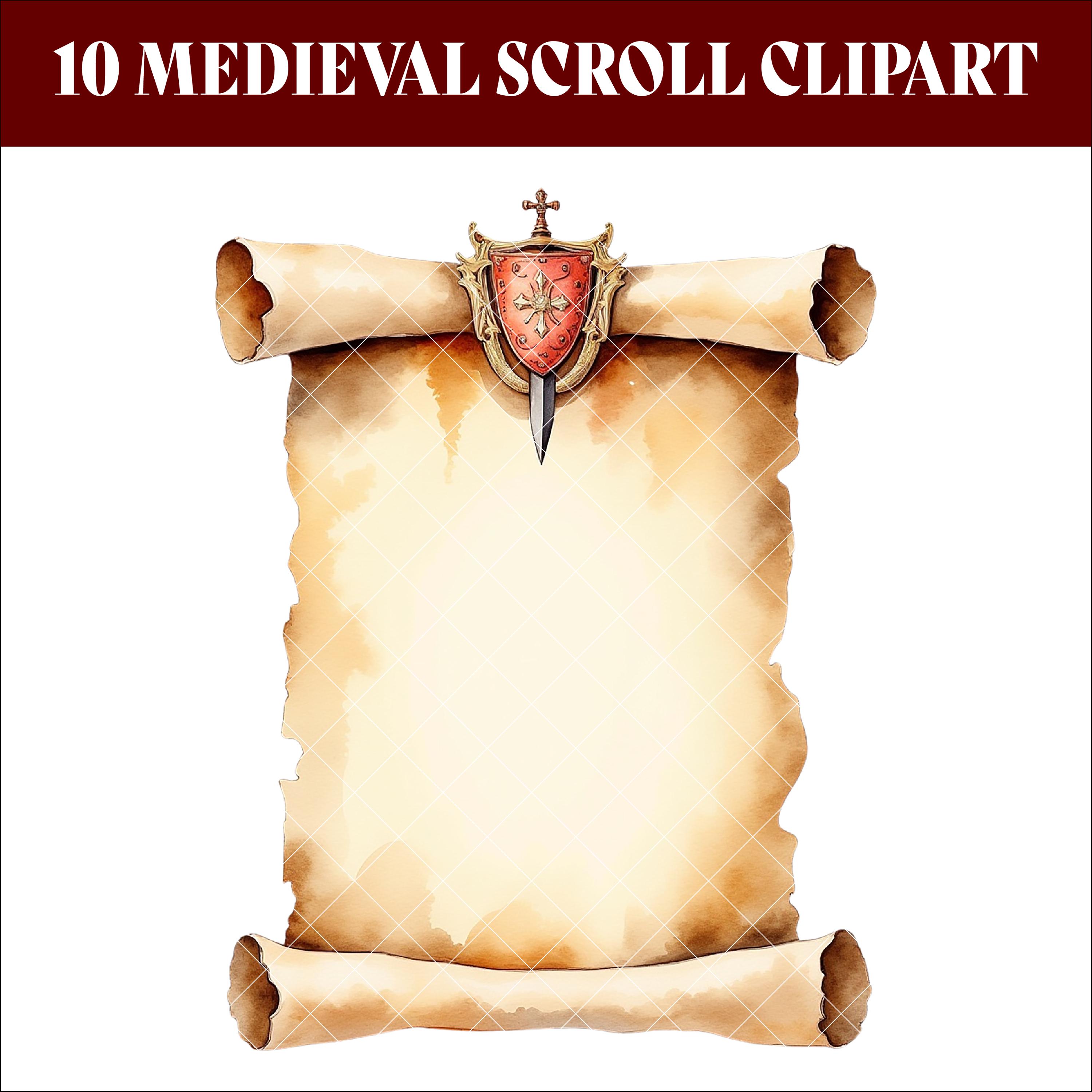 Medieval Scroll Clipart, Vintage Parchment PNG, Aged Paper Texture ...