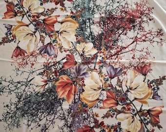 Handmade Needle Lace Cotton Scarf: Floral Oya Yazma, Off White