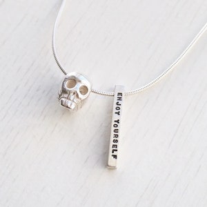 Personalised Silver Skull Necklace