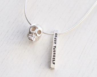 Personalised Silver Skull Necklace