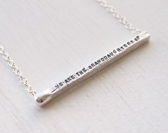 Personalised Silver Matchstick Necklace