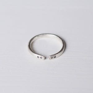 Go On Sterling Silver Motivational Ring, Can Be Personalised. Custom Ring. image 3