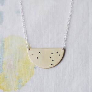 Zodiac Constellation Necklace in Sterling Silver, Semi Circle Shape image 2