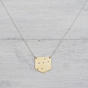 Lyra Constellation Necklace in Brass or Sterling Silver image 3