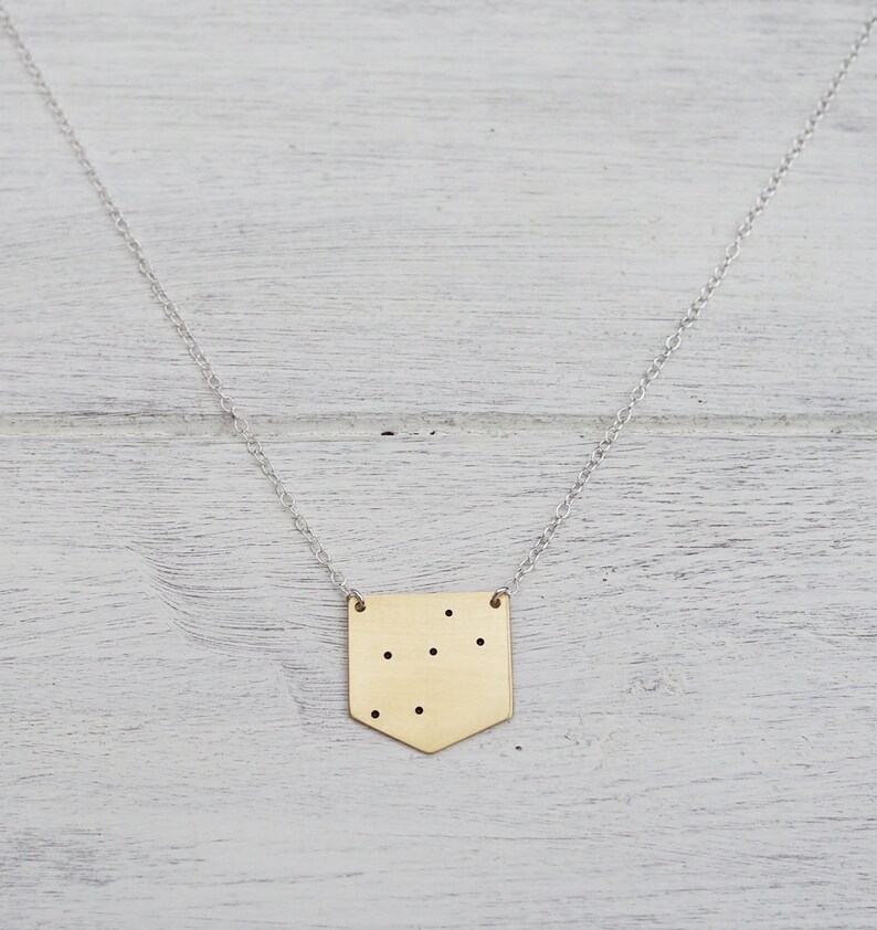 Lyra Constellation Necklace in Brass or Sterling Silver image 3