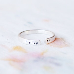 F**k It Silver Ring