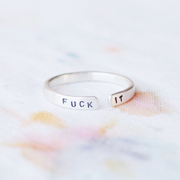 F**k It Silver Ring