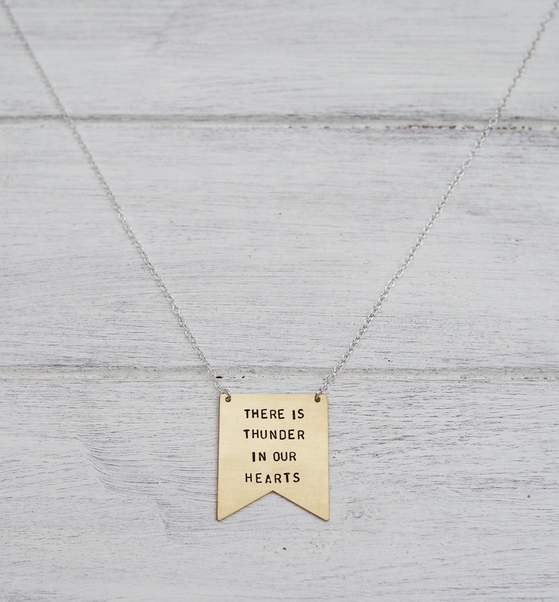 There Is Thunder In Our Hearts Brass or Sterling Silver Necklace Can Be Personalised image 3