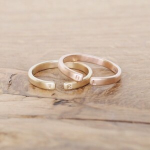Personalised Initial Open Ring in Yellow or Rose Gold image 6