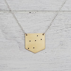 Lyra Constellation Necklace in Brass or Sterling Silver image 2
