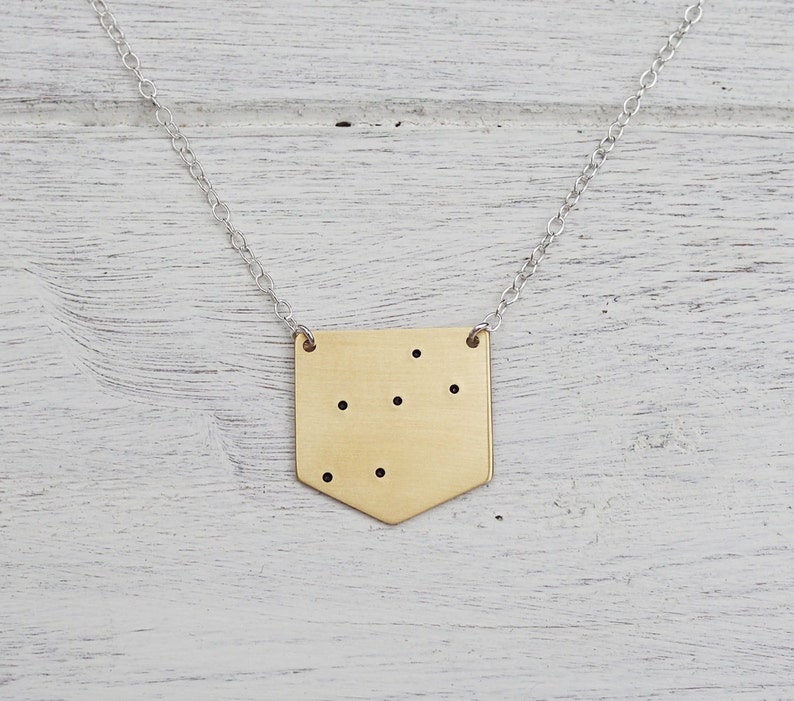 Lyra Constellation Necklace in Brass or Sterling Silver image 2