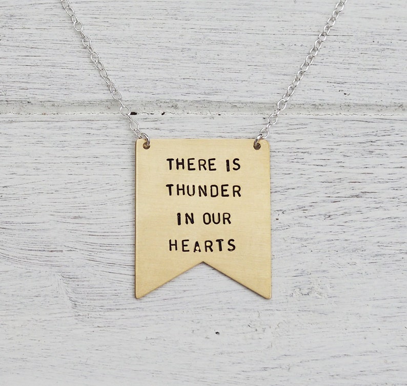 There Is Thunder In Our Hearts Brass or Sterling Silver Necklace Can Be Personalised image 2