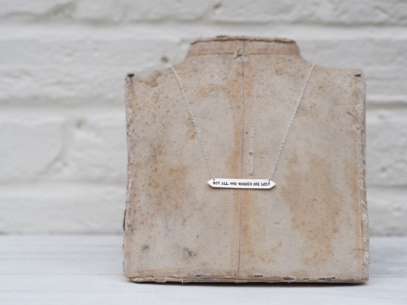 Not All Who Wander Are Lost Sterling Silver or Brass Necklace Can Be Personalised Custom Necklace image 4