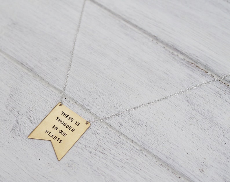 There Is Thunder In Our Hearts Brass or Sterling Silver Necklace Can Be Personalised image 4