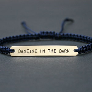 Dancing In The Dark Sterling Silver or Brass and Macramé Bracelet, Choice Of Colours Available