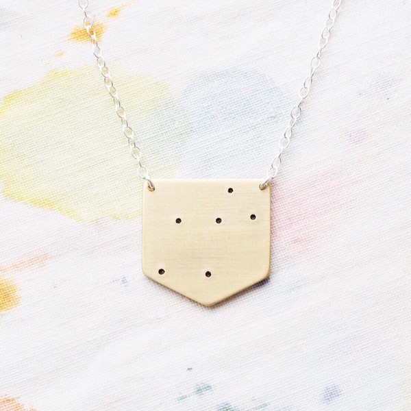 Collier Lyra Constellation en laiton ou en argent sterling