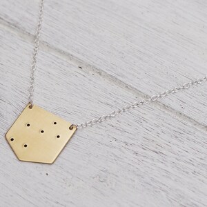 Lyra Constellation Necklace in Brass or Sterling Silver image 4