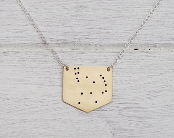 Orion Constellation Necklace in Brass or Sterling Silver