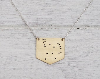 Orion Constellation Necklace in Brass or Sterling Silver