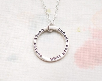 Personalised Silver Circle Necklace