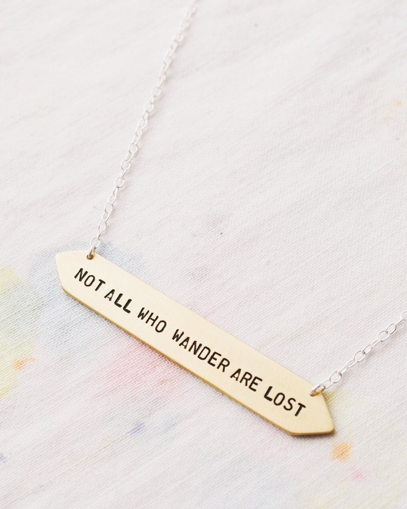 Not All Who Wander Are Lost Sterling Silver or Brass Necklace Can Be Personalised Custom Necklace image 3