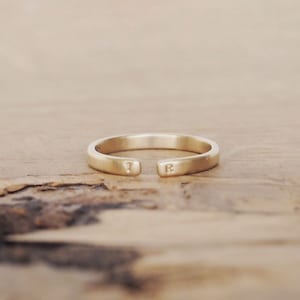 Personalised Initial Open Ring in Yellow or Rose Gold image 4