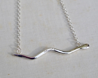 Personalised Silver Snake Necklace