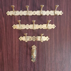 Solid Brass Clothes Hooks Holder , Handcrafted Wall Hanging Hook , Vintage Hooks, Handmade Hooks, Door Hanger.