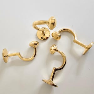 UNLACQUERED Solid Brass Dome Hook, Large Brass Hooks, Ceiling Hook, Polished Brass, Antique Brass, Kitchen, Bathroom, Hallway,