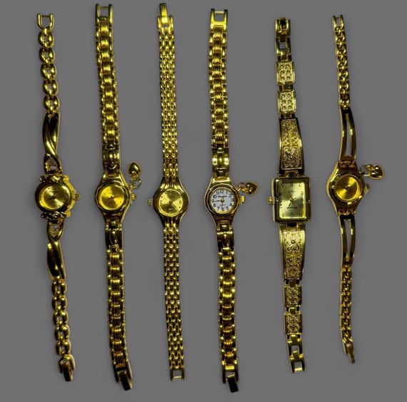 Vintage Women’s Gold Tone Watch | Ladies Bracelet Wristwatches | Retro Dress Watches and Jewelry Watch