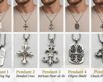 Silver Vintage Flames Cross Pendant Necklace Gothic Punk Design Jewelry Christmas Birthday Party Gifts For Unisex