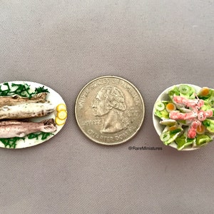 Pair of Seafood Platters - Shrimp Salad and Baked Fish with Lemon & Dill
